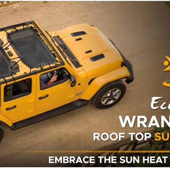 WRANGLER ROOFTOP SHADE - JLU ( FRONT & REAR Bungee balls are not included. NWOT - Picture 2 of 9